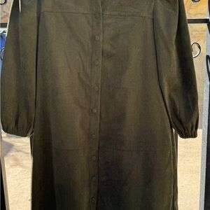 7 for all mankind Olive Green Corduroy Button-Down Dress